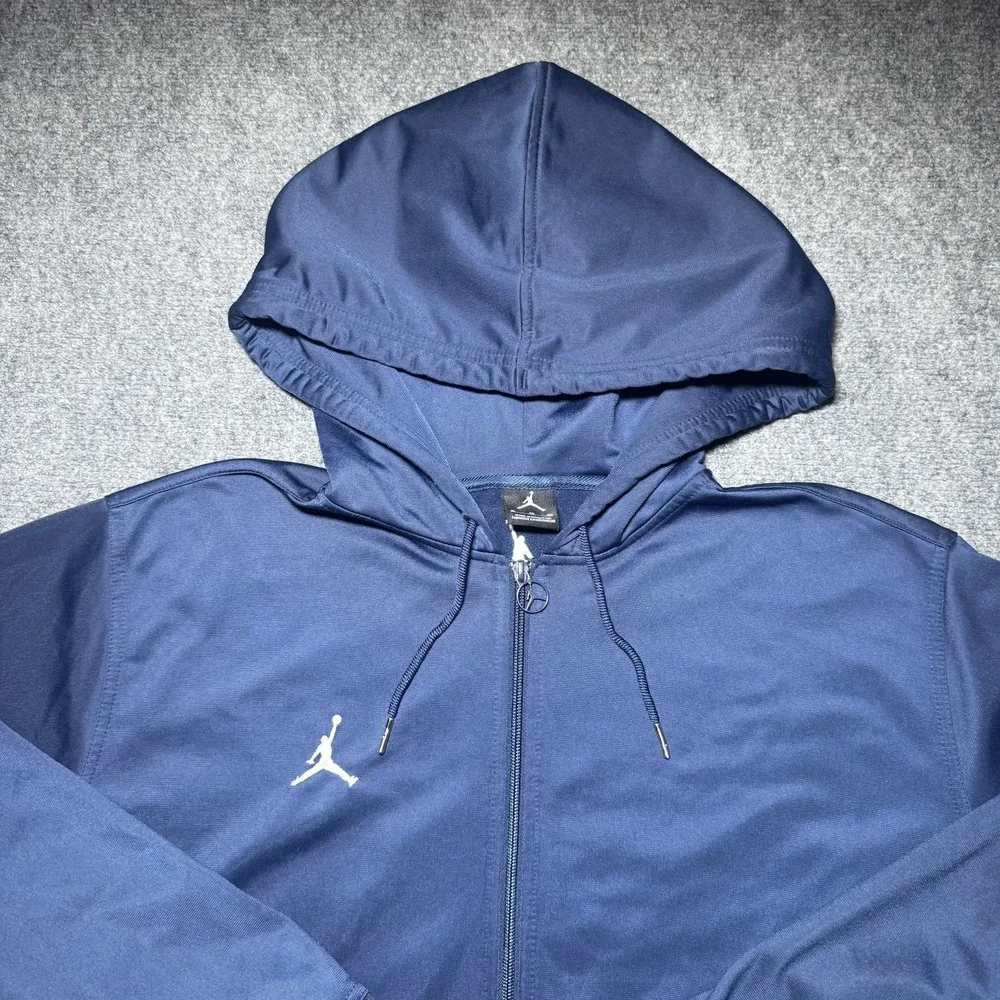 Jordan Jumpman Full Zip Hoodie Track Jacket Men XL Navy w/ White Accents Logo